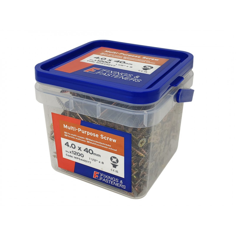 Multi-Purpose Pozi Compatible Screw CSK ST ZYP 4.0 x 40mm Box 200 Multi-Purpose Pozi Compatible Screw CSK ST ZYP 4.0 x 40mm Box 200