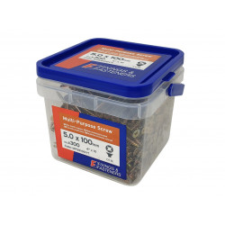 Multi-Purpose Pozi Compatible Screw CSK ST ZYP 5.0 x 100mm Tub 300