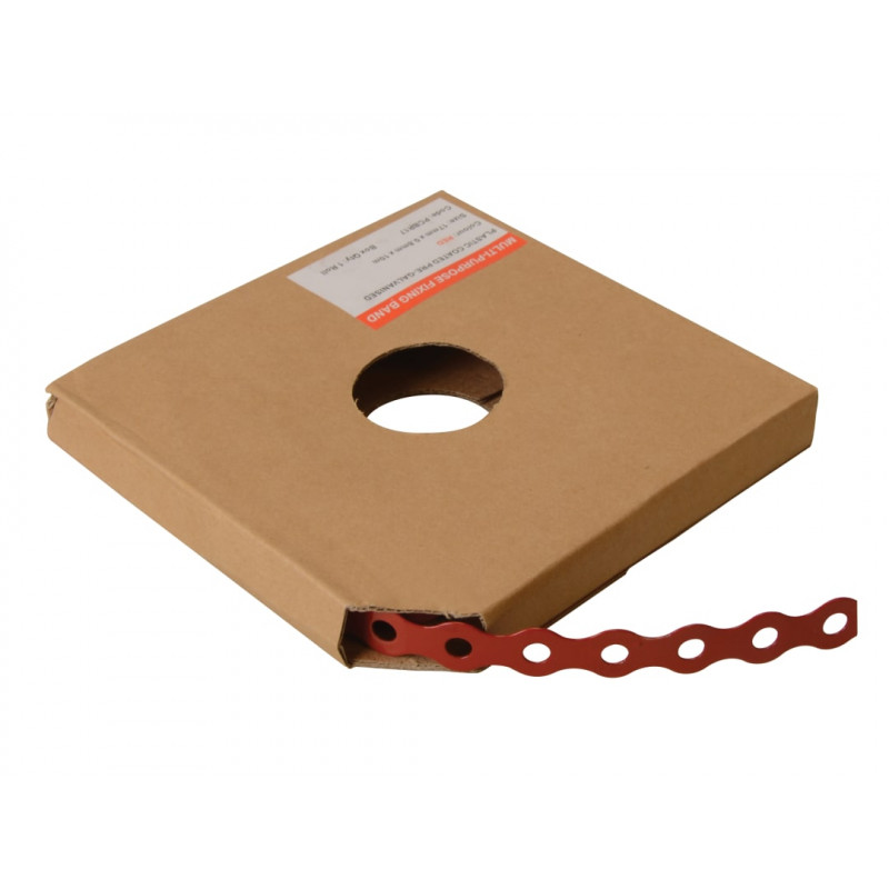 Red Plastic Coated Pre-Galvanised Band 17mm x 0.8 x 10m Box 1 Red Plastic Coated Pre-Galvanised Band 17mm x 0.8 x 10m Box 1