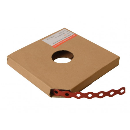 Red Plastic Coated Pre-Galvanised Band 12mm x 0.8 x 10m Box 1