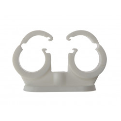 Pipe Clip Double Cliplock 22mm Box 50