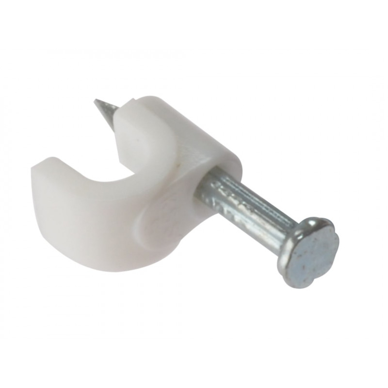 Cable Clips Round White 4-5mm Box 200 Cable Clips Round White 4-5mm Box 200