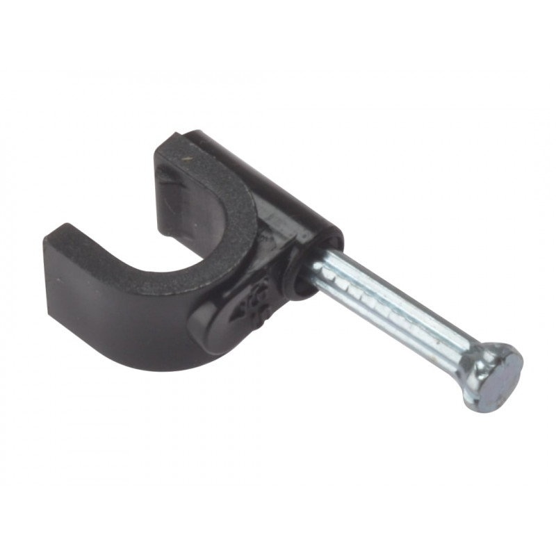 Cable Clip Round Coax Black 6-7mm Box 100 Cable Clip Round Coax Black 6-7mm Box 100