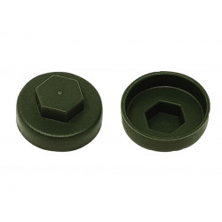 TechFast Cover Cap Olive Green 16mm (Pack 100)