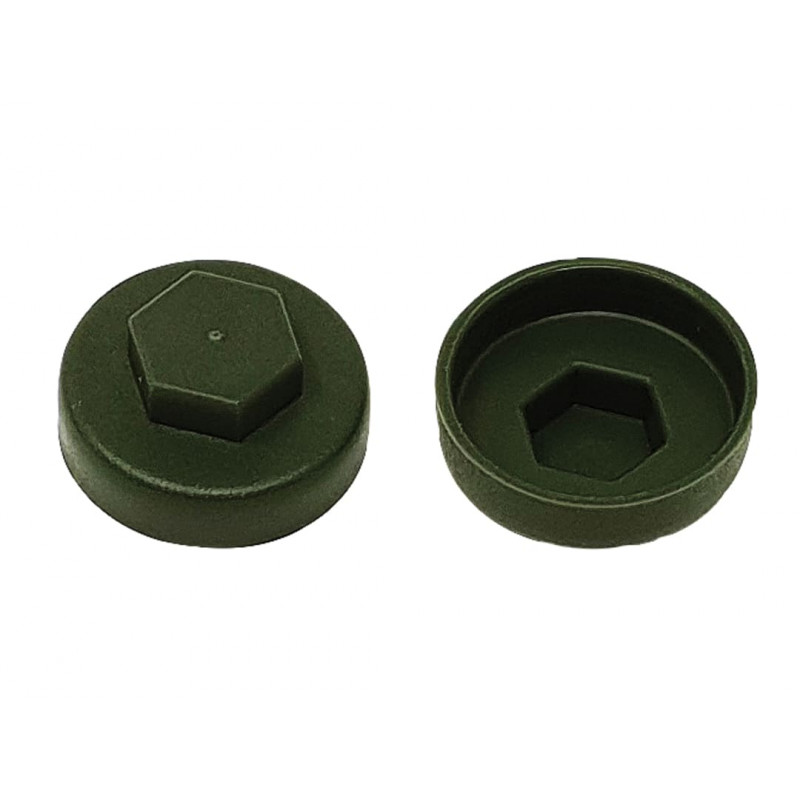 TechFast Cover Cap Olive Green 16mm (Pack 100) TechFast Cover Cap Olive Green 16mm (Pack 100)
