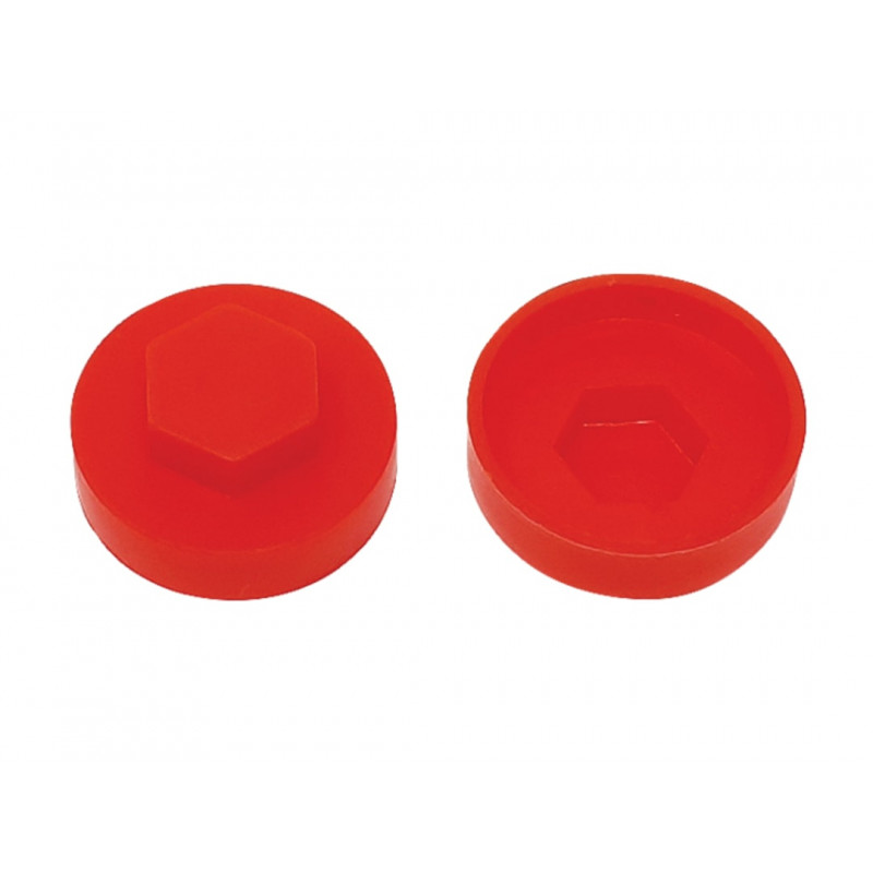 TechFast Cover Cap Poppy Red 16mm (Pack 100) TechFast Cover Cap Poppy Red 16mm (Pack 100)