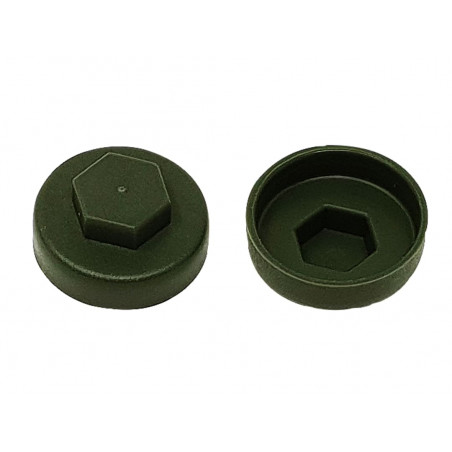 TechFast Cover Cap Olive Green 19mm (Pack 100)