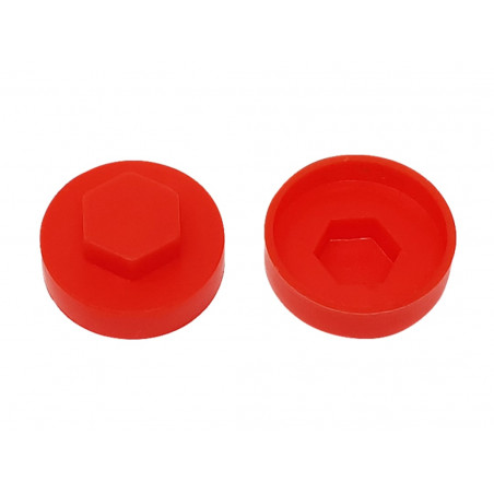 TechFast Cover Cap Poppy Red 19mm (Pack 100)