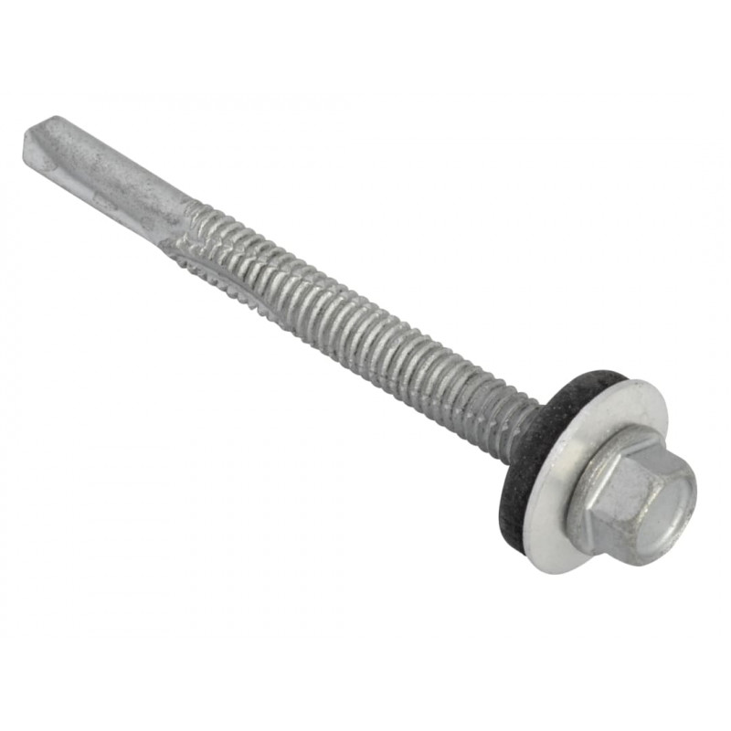 TechFast Hex Head Roofing Screw Self-Drill Heavy Section 5.5 x 80mm Pack 50