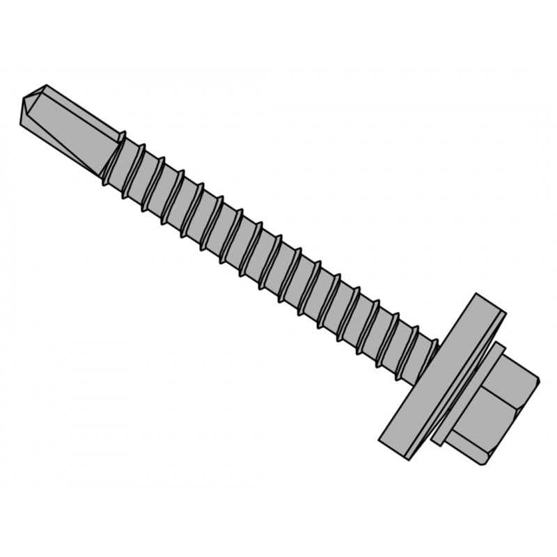TechFast Roofing Sheet to Steel Hex Screw & Washer No.3 Tip 5.5 x 75mm Box 100 TechFast Roofing Sheet to Steel Hex Screw & Washer No.3 Tip 5.5 x 75mm Box 100