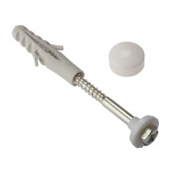 W.C. Fixing Kit White Cap M6 x 80mm (1 Pair)