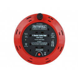 Cable Reel 240V 10A 4-Socket 10m
