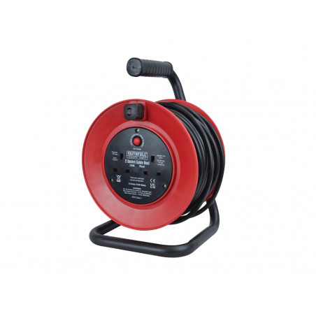 Open Drum Cable Reel 240V 13A 2-Socket 25m