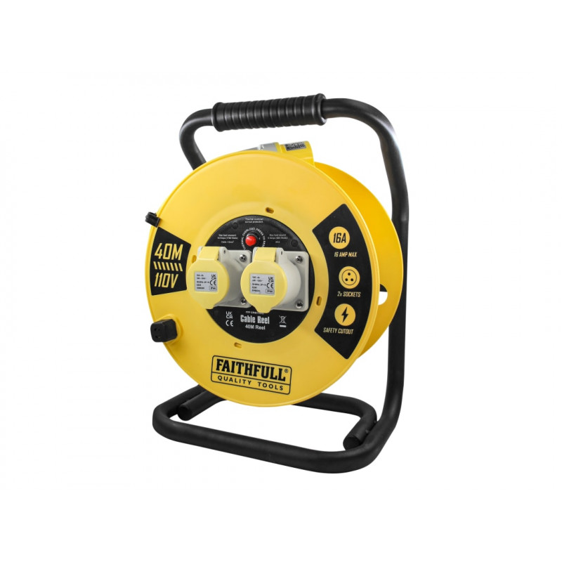 Open Cable Reel 110V 40m 16A 2 Socket (1.5mm Cable) Open Cable Reel 110V 40m 16A 2 Socket (1.5mm Cable)