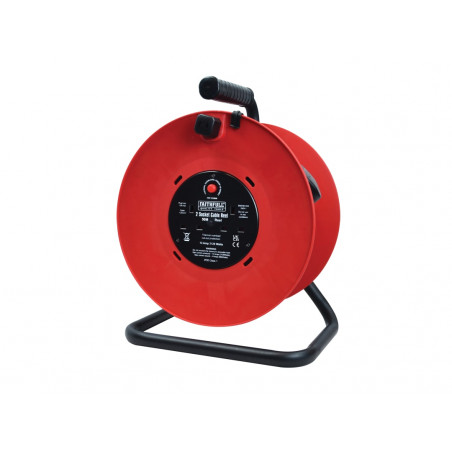 Open Drum Cable Reel 240V 13A 2-Socket 50m