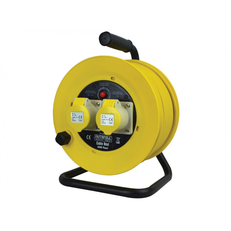 Open Drum Cable Reel 110V 16A 2-Socket 50m (1.5mm Cable) Open Drum Cable Reel 110V 16A 2-Socket 50m (1.5mm Cable)