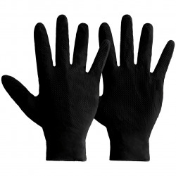 Mercator Ideall Grip Black Nitrile Gloves (XL) (Pack of 50)