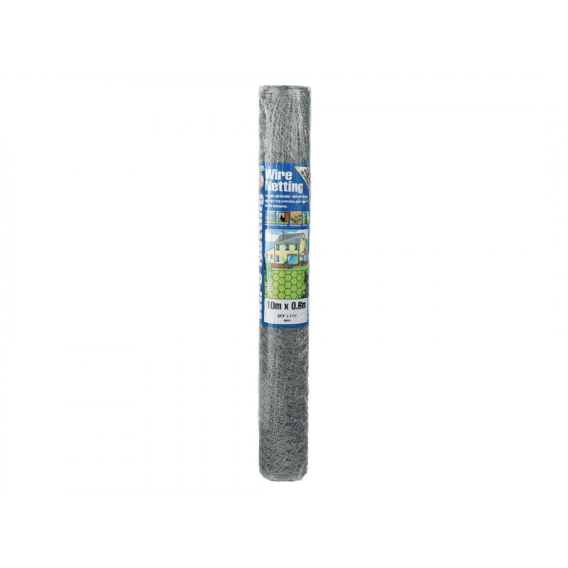 Galvanised Wire Netting 13mm² Hexagon, 10 x 0.6m Galvanised Wire Netting 13mm² Hexagon, 10 x 0.6m