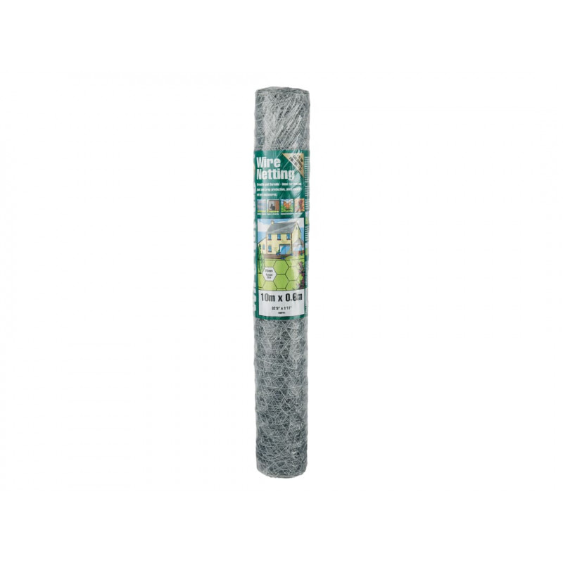 Galvanised Wire Netting 25mm² Hexagon, 10 x 0.6m Galvanised Wire Netting 25mm² Hexagon, 10 x 0.6m
