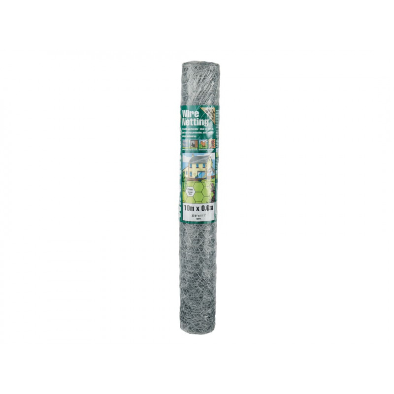 Galvanised Wire Netting 25mm² Hexagon, 10 x 0.9m Galvanised Wire Netting 25mm² Hexagon, 10 x 0.9m
