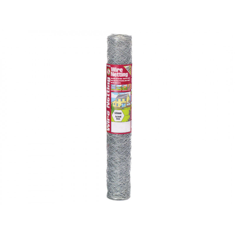 Galvanised Wire Netting 50mm² Hexagon, 10 x 0.9m Galvanised Wire Netting 50mm² Hexagon, 10 x 0.9m