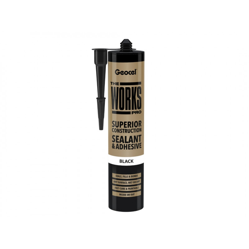 THE WORKS PRO Sealant & Adhesive Black 290ml THE WORKS PRO Sealant & Adhesive Black 290ml