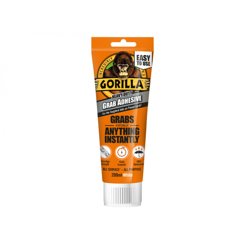 Gorilla® Heavy-Duty Grab Adhesive White 200ml Gorilla® Heavy-Duty Grab Adhesive White 200ml
