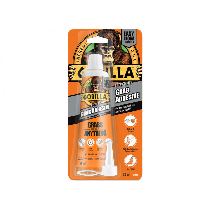 Gorilla® Heavy-Duty Grab Adhesive White 80ml Gorilla® Heavy-Duty Grab Adhesive White 80ml