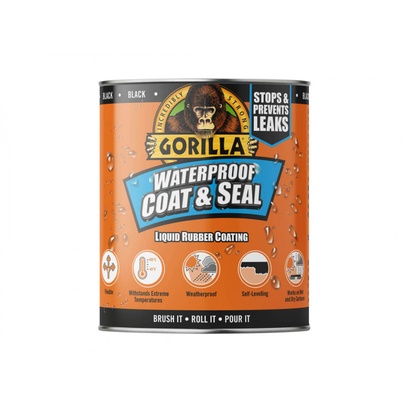 Waterproof Coat & Seal Liquid Rubber Coating Black 473ml Waterproof Coat & Seal Liquid Rubber Coating Black 473ml