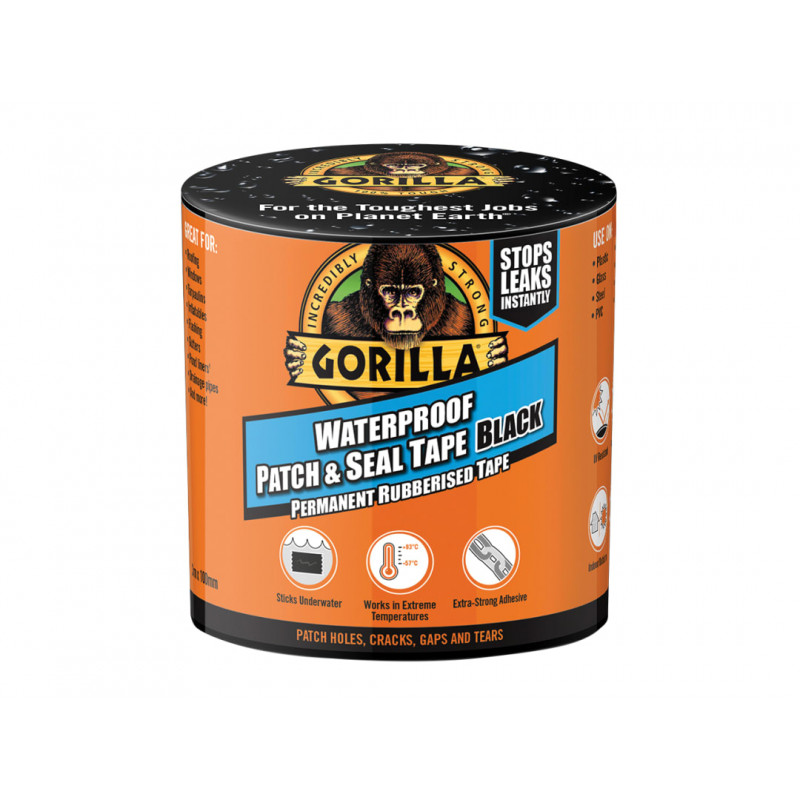 Gorilla® Waterproof Patch & Seal Tape 100mm x 3m Black Gorilla® Waterproof Patch & Seal Tape 100mm x 3m Black