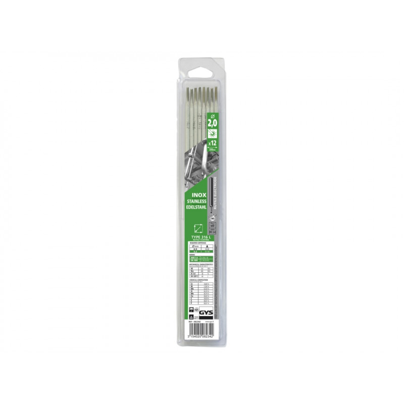 Stainless Steel Electrodes 316L 2.0mm (Pack 12)