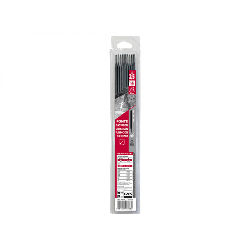 Cast Iron Electrodes 2.5mm (Pack 12)
