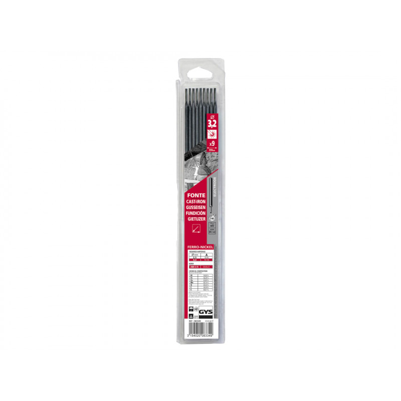 Cast Iron Electrodes 3.2mm (Pack 9)