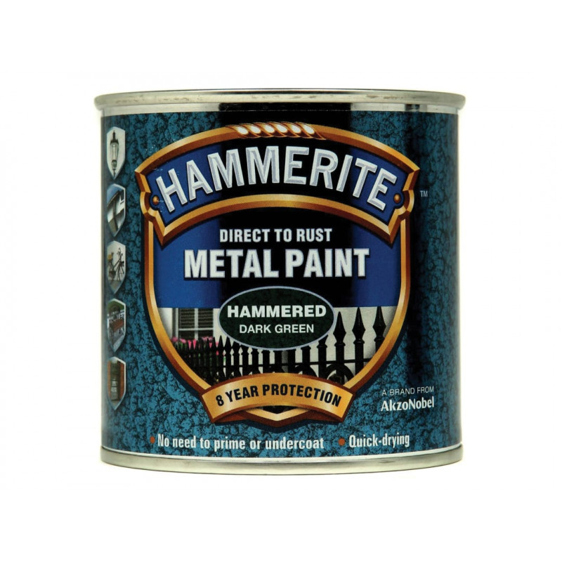 Direct to Rust Hammered Finish Metal Paint Dark Green 250ml Direct to Rust Hammered Finish Metal Paint Dark Green 250ml