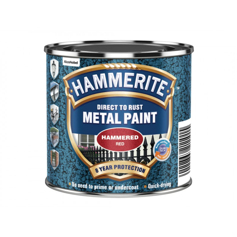 Direct to Rust Hammered Finish Paint Red 250ml Direct to Rust Hammered Finish Paint Red 250ml