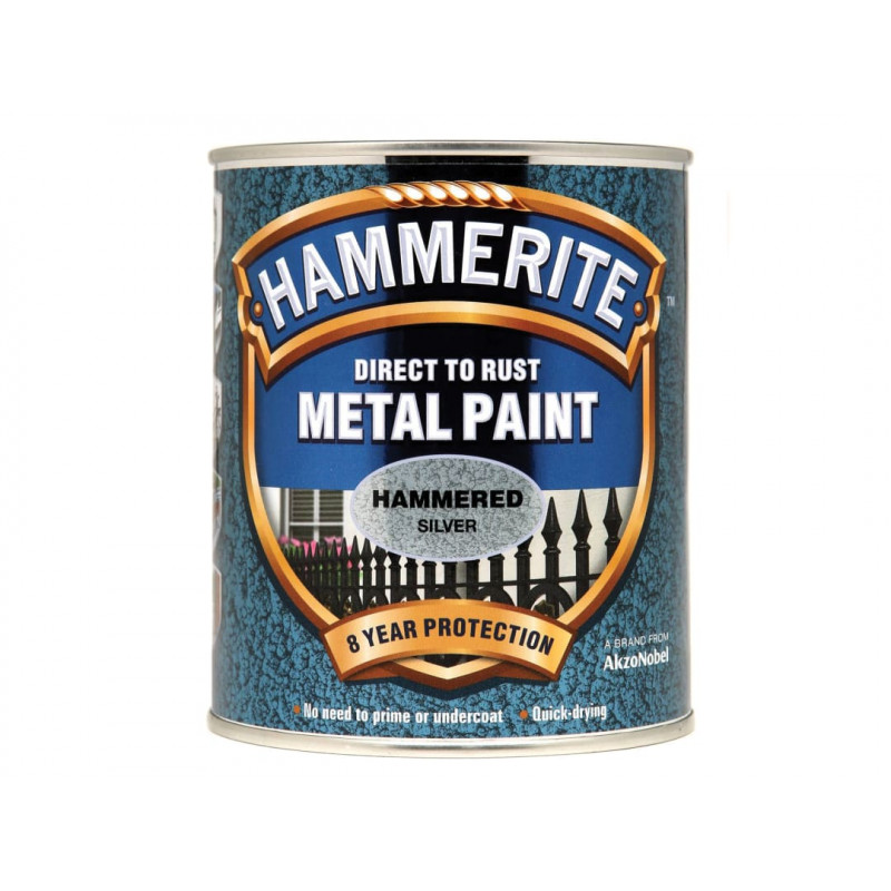 Direct to Rust Hammered Finish Metal Paint Silver 750ml Direct to Rust Hammered Finish Metal Paint Silver 750ml