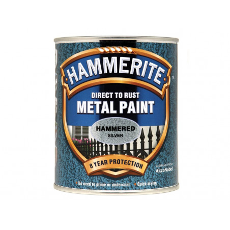Direct to Rust Hammered Finish Metal Paint Silver 750ml