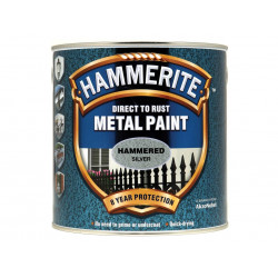 Direct to Rust Hammered Finish Metal Paint Silver 2.5 Litre