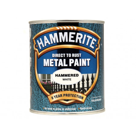Direct to Rust Hammered Finish Metal Paint White 750ml