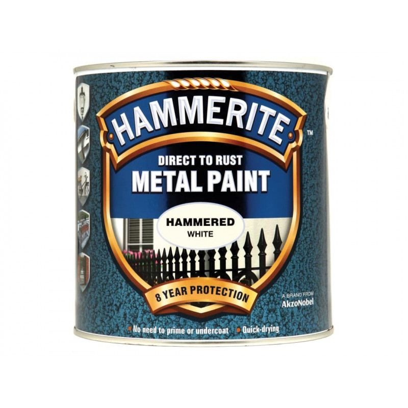Direct to Rust Hammered Finish Metal Paint White 2.5 Litre Direct to Rust Hammered Finish Metal Paint White 2.5 Litre