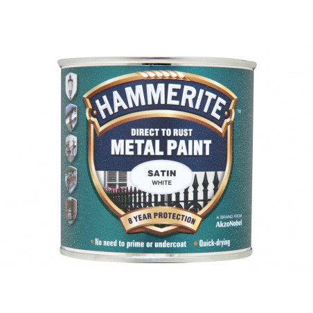 Direct to Rust Satin Finish Metal Paint White 250ml