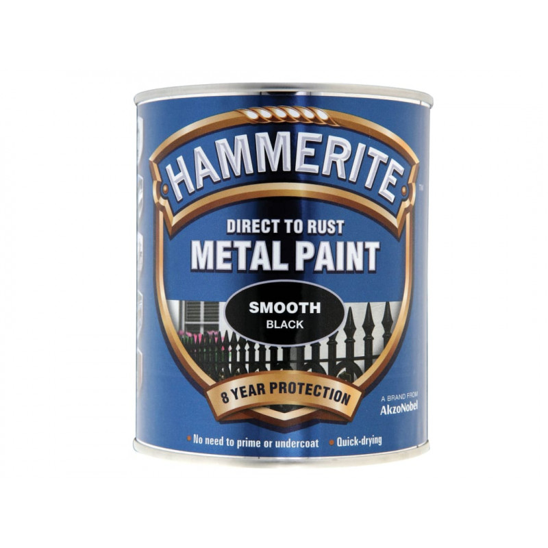 Direct to Rust Smooth Finish Metal Paint Black 750ml Direct to Rust Smooth Finish Metal Paint Black 750ml