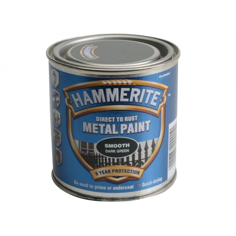 Direct to Rust Smooth Finish Metal Paint Dark Green 250ml Direct to Rust Smooth Finish Metal Paint Dark Green 250ml
