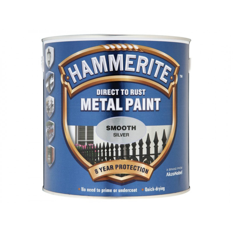 Direct to Rust Smooth Finish Metal Paint Silver 2.5 Litre Direct to Rust Smooth Finish Metal Paint Silver 2.5 Litre