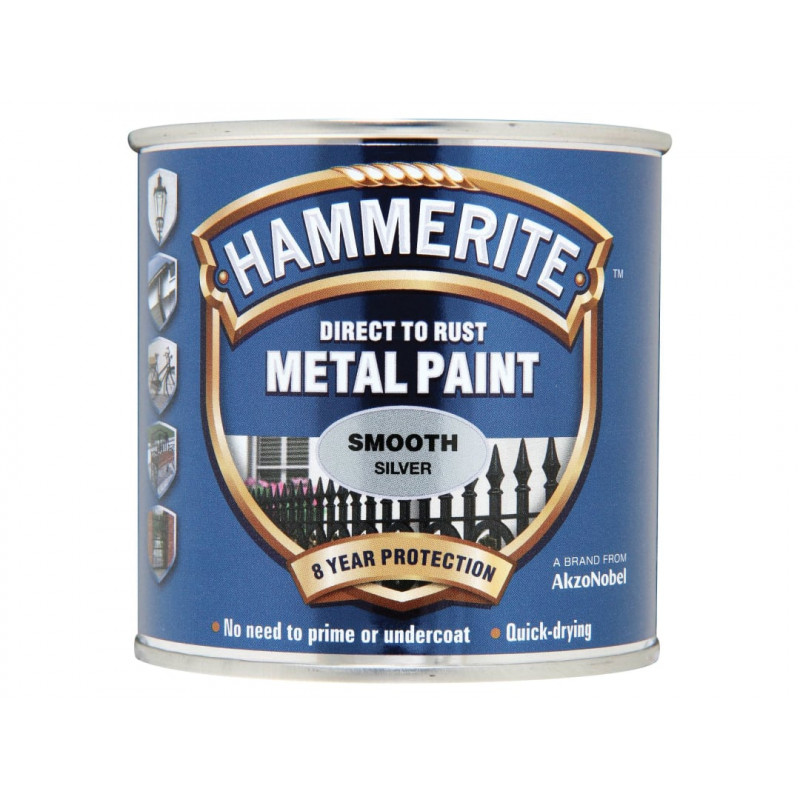 Direct to Rust Smooth Finish Metal Paint Silver 750ml