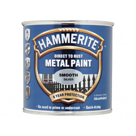 Direct to Rust Smooth Finish Metal Paint Silver 750ml