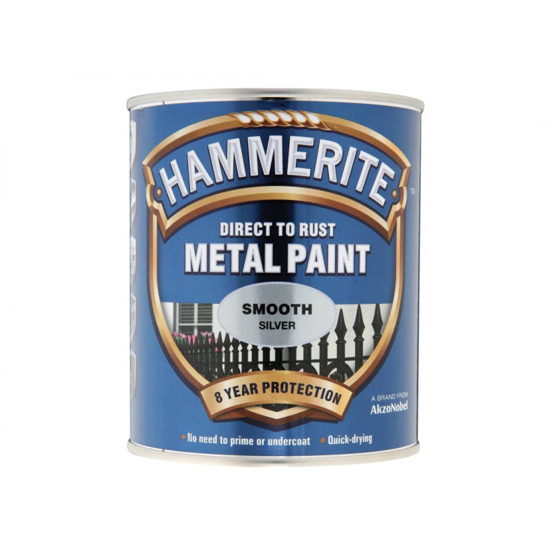 Direct to Rust Smooth Finish Metal Paint Silver 250ml