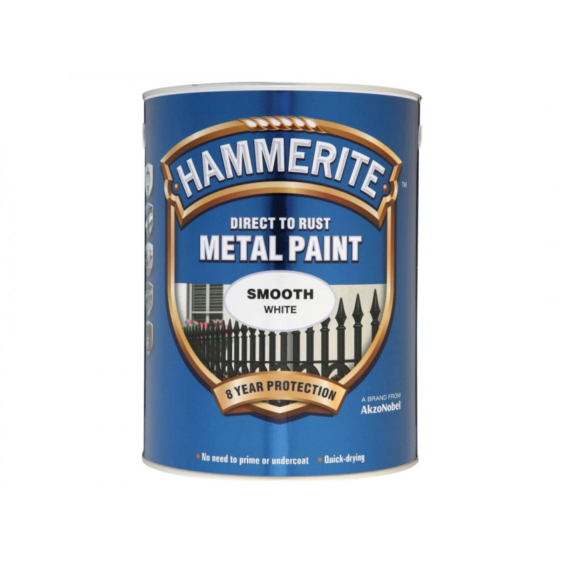 Direct to Rust Smooth Finish Metal Paint White 5 Litre Direct to Rust Smooth Finish Metal Paint White 5 Litre