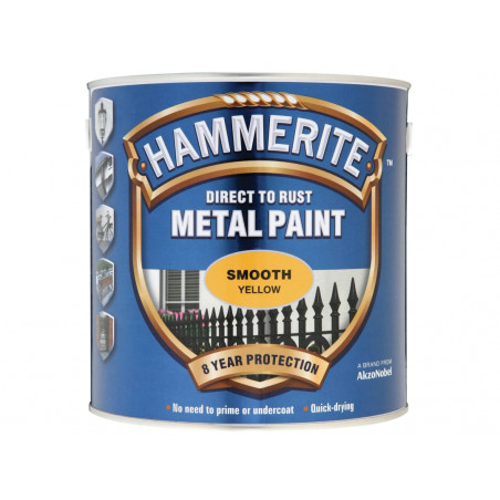 Direct to Rust Smooth Finish Metal Paint Yellow 2.5 Litre