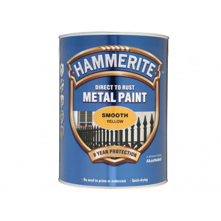 Direct to Rust Smooth Finish Metal Paint Yellow 5 Litre